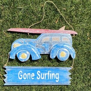 MonkeybBusiness Gone Surfing Sign